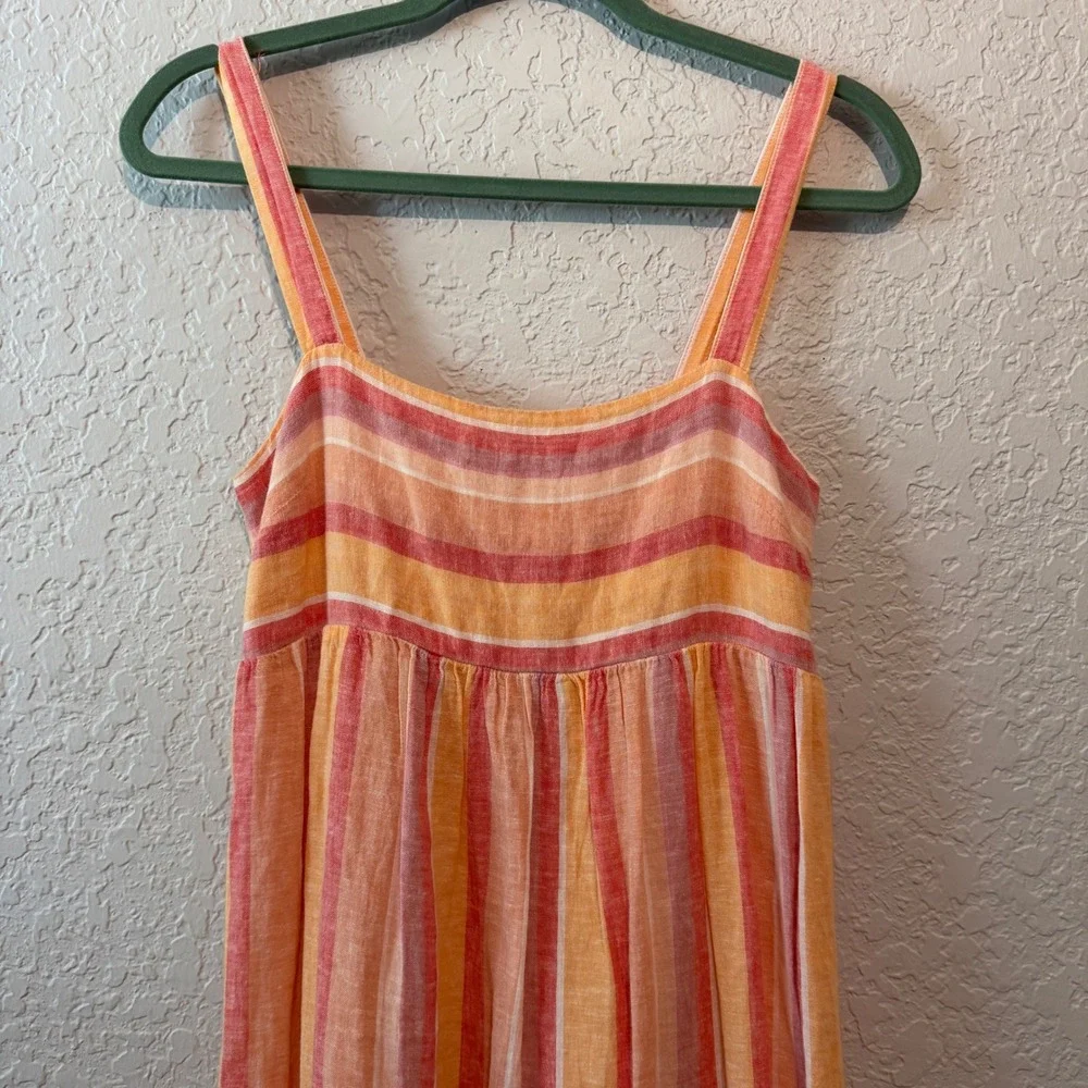 Rails Sadie Azalea Stripe Dress XS Summer Boho Coastal Linen Mini - Picture 3 of 6